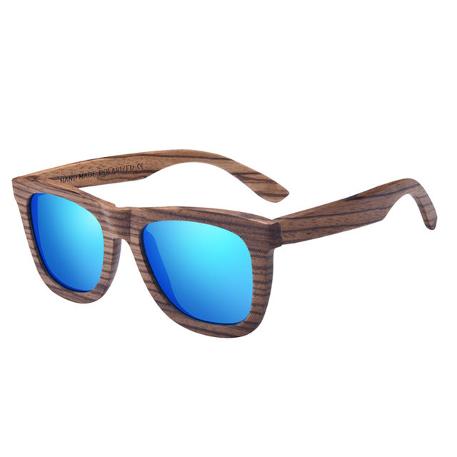 AOFLY Walnut Wood Polarized Sunglasses Women Men Handmade Driving Sun Glasses Goggle Retro Vintage Wooden Frame Oculos AF606