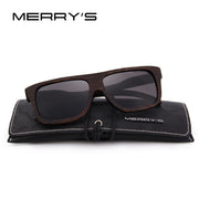 MERRY'S DESIGN Men Wooden Sunglasses Square Polarized Sun Glasses HAND MADE 100% UV Protection S'5066