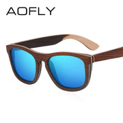 AOFLY BRAND DESIGN Men Sunglasses Polarized Mirror Lens Wooden Sun Glasses Classic Square Frame Male Oculos de sol UV400 AF620