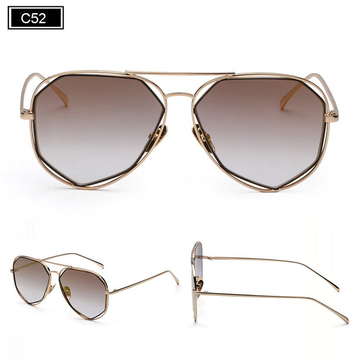 Women Sunglasses Classic Twin-Beams Mirror Sunglasses