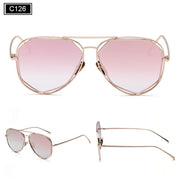 Women Sunglasses Classic Twin-Beams Mirror Sunglasses